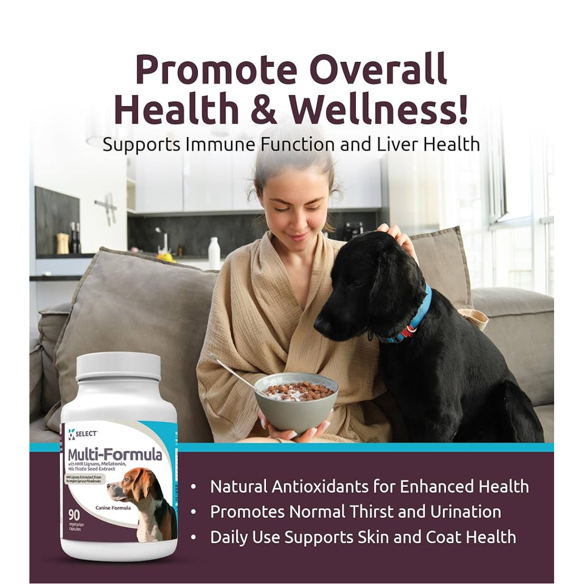 K9 Select Unflavoured Multi-Formula With HMR Lignans and Melatonin for Medium Dogs 20mg 90 Tablets