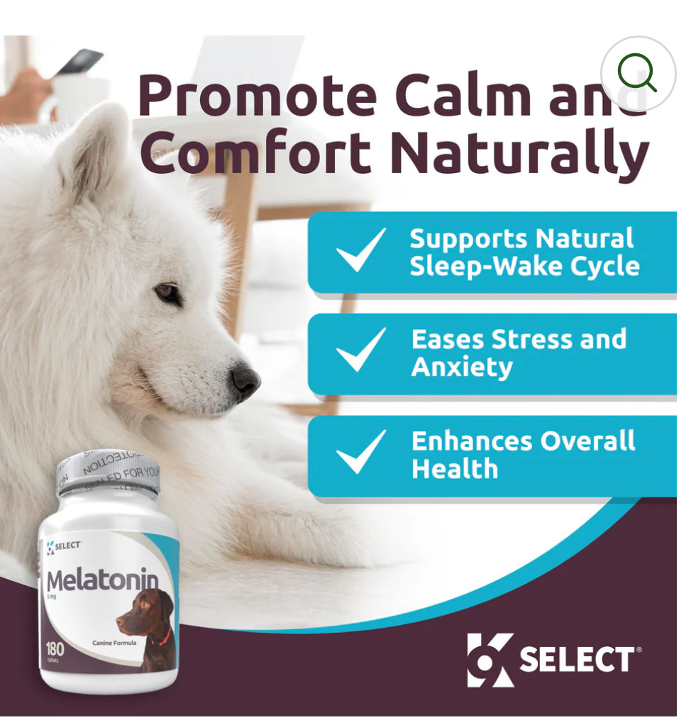 K9 Select Melatonin for Dogs 5mg, 180 Tablets Unflavored