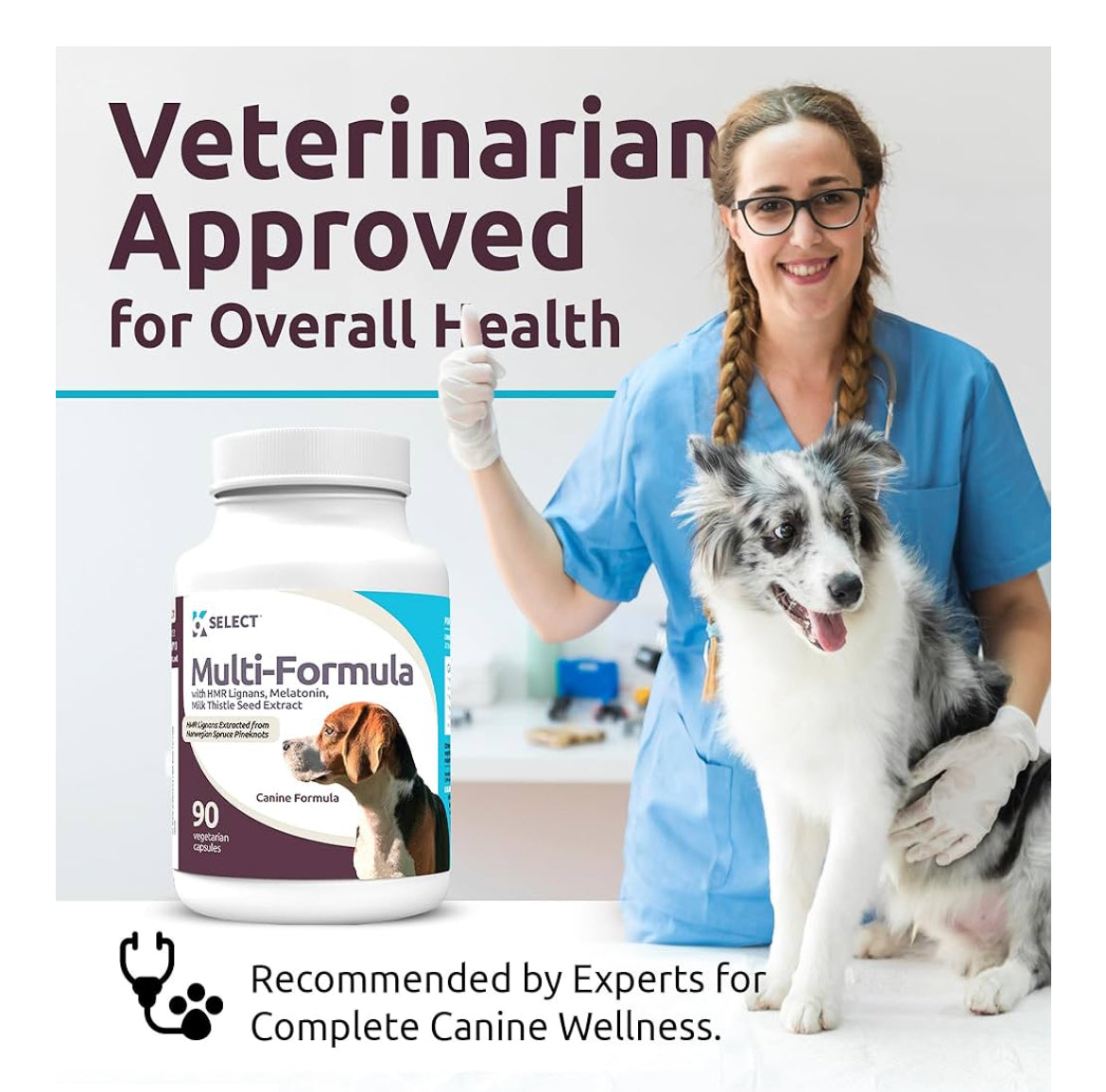 K9 Select Unflavoured Multi-Formula With HMR Lignans and Melatonin for Medium Dogs 20mg 90 Tablets