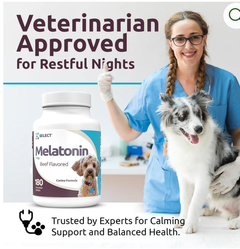 K9 Select Melatonin for Dogs 1mg, 180 Tablets Beef Flavoured