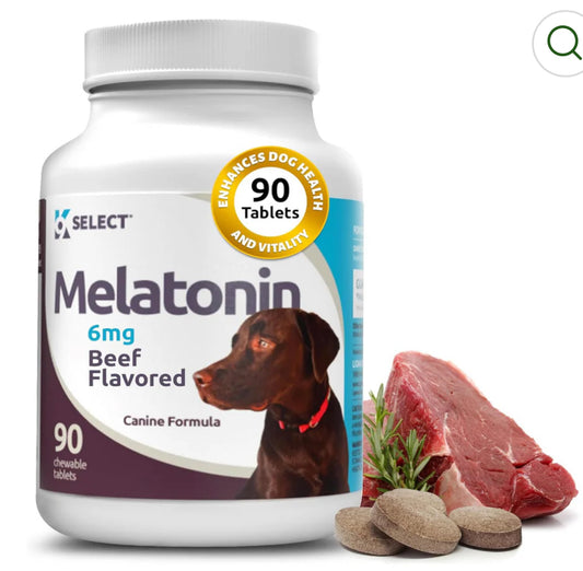 K9 Select Melatonin for Dogs 6mg, 90 Tablets Beef Flavoured