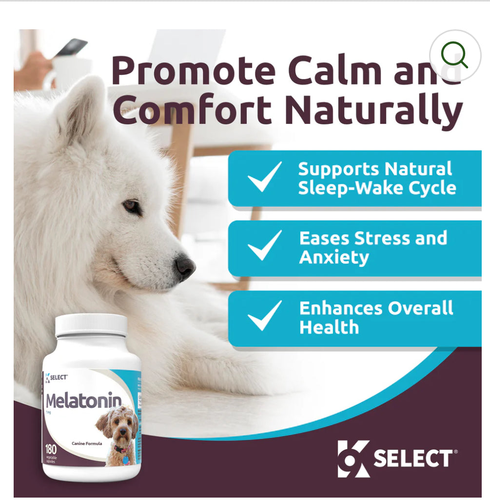 K9 Select Melatonin for Dogs 1mg, 180 Tablets Unflavored