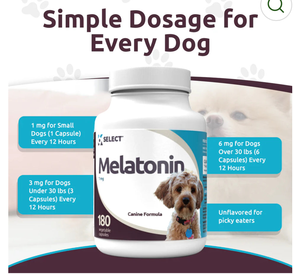 K9 Select Melatonin for Dogs 1mg, 180 Tablets Unflavored