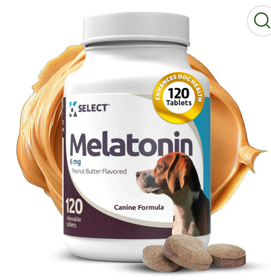 K9 Select Melatonin for Dogs 6mg, 120 Tablets Peanut Butter Flavoured