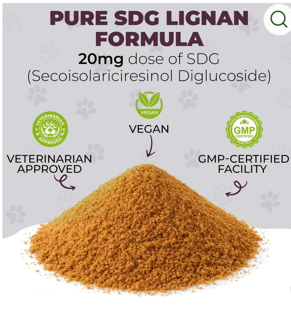 K9 Select Flaxseed (SDG) Lignans 20mg | Canine Formula | 90 Vegetarian Capsules
