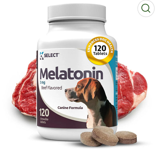 K9 Select Melatonin for Dogs 3mg, 120 Tablets Beef Flavoured