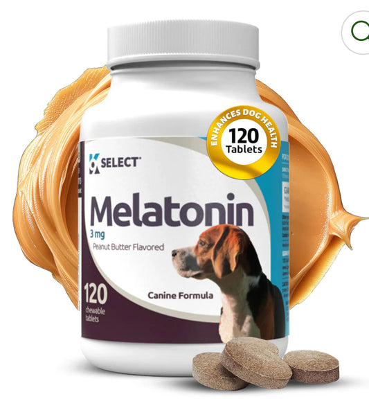 K9 Select Melatonin for Dogs 3mg, 120 Tablets Peanut Butter Flavoured