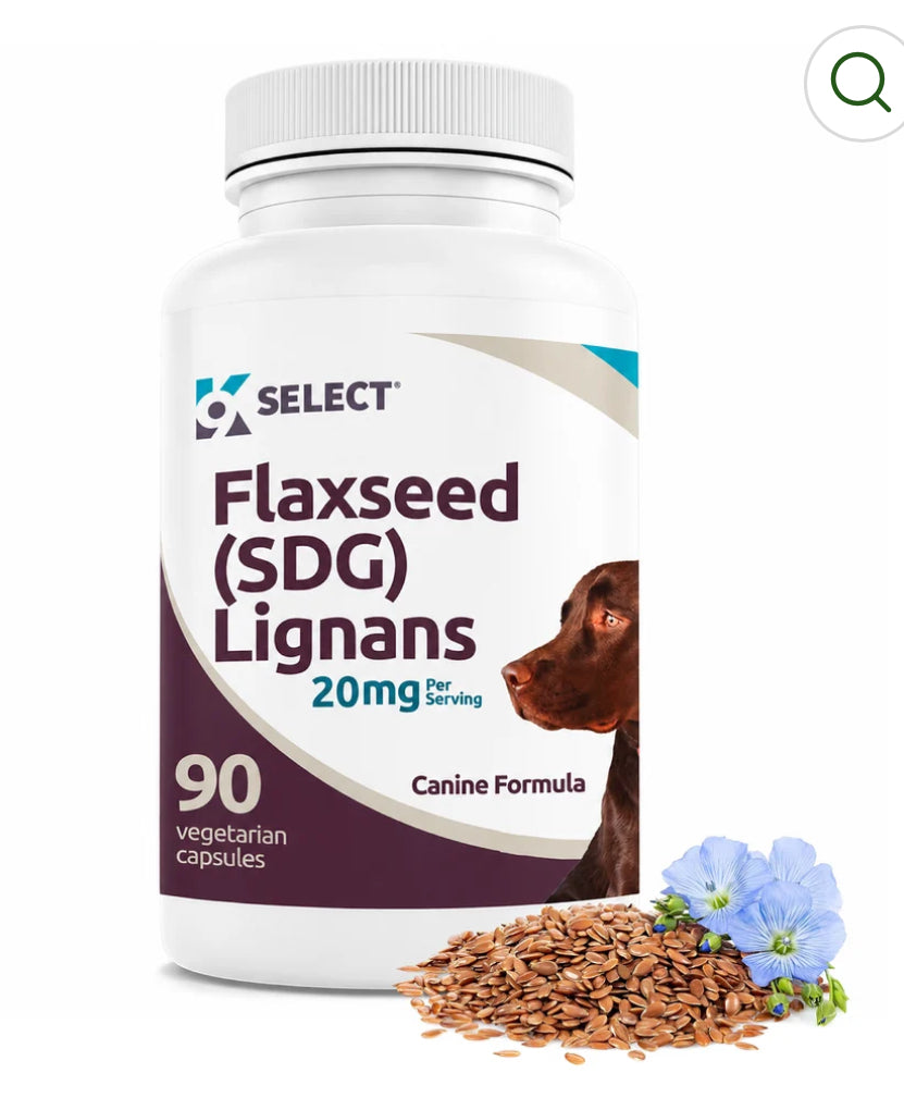 K9 Select Flaxseed (SDG) Lignans 20mg | Canine Formula | 90 Vegetarian Capsules