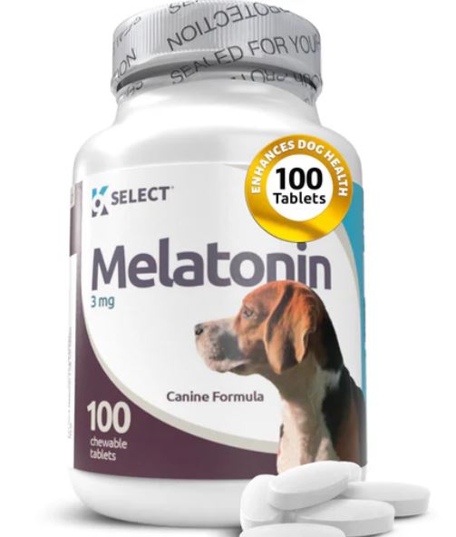 K9 Select Melatonin for Dogs 3mg, 100 Tablets Unflavored